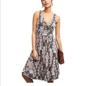 Maeve Anthropologie pastel paisley Leslie midi dress size xs